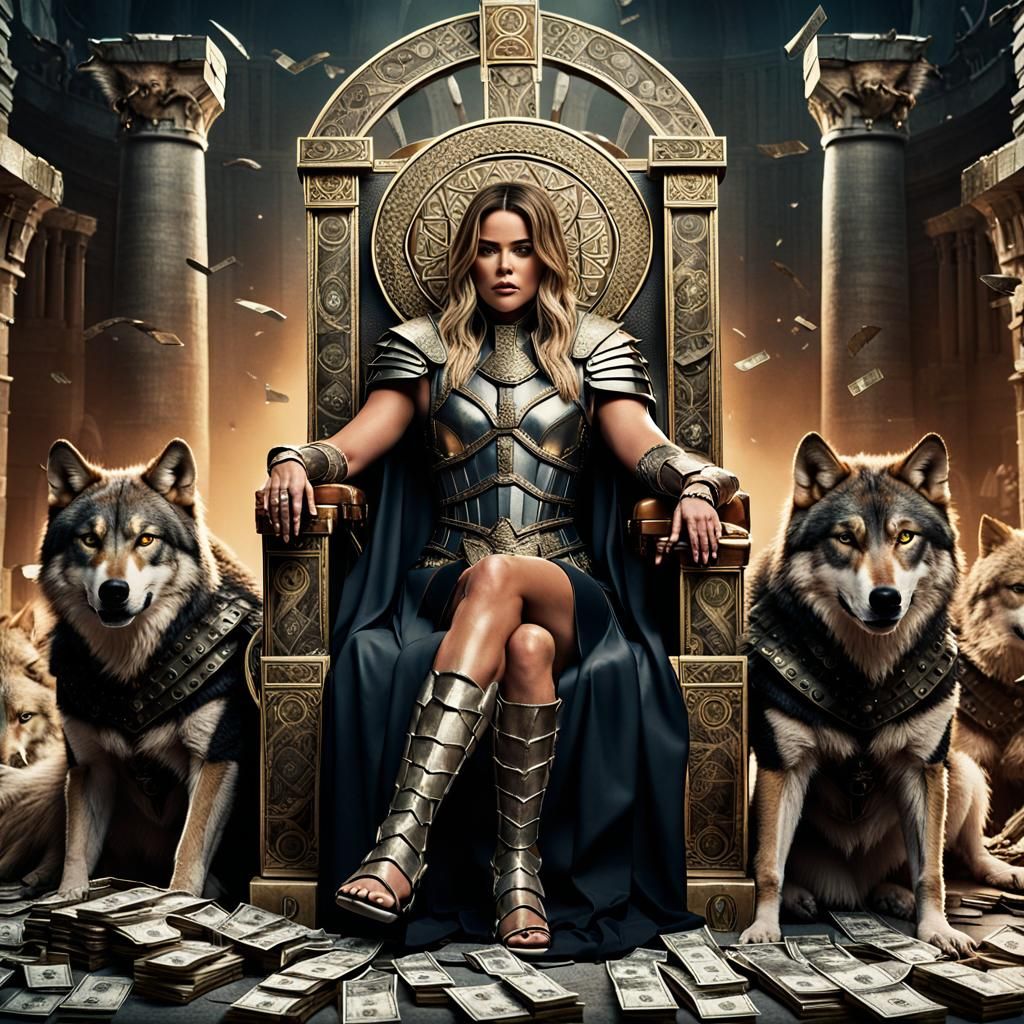Khloe Kardashian as Gladiator Queen: Cinematic Digital Art