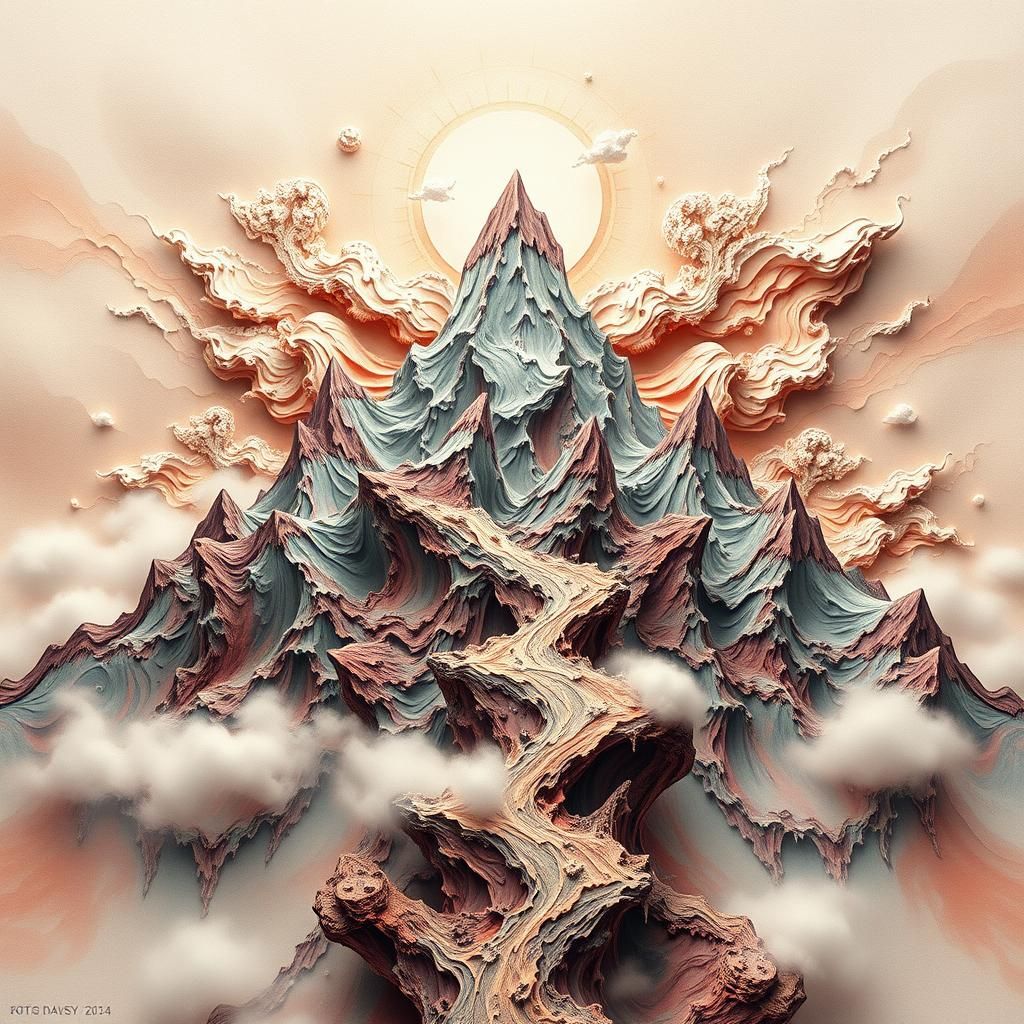 Abstract 3D Mountain Schema with Intricate Details
