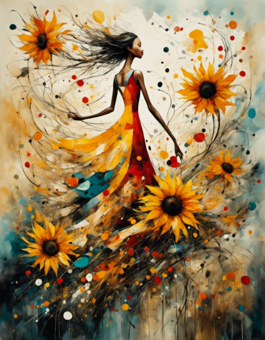 Intricately detailed <lora:Marvellous Miro:1.0> sunflower fairy surrounded by <lora:Woodsplash:1.0> <lora:Flower portrai...