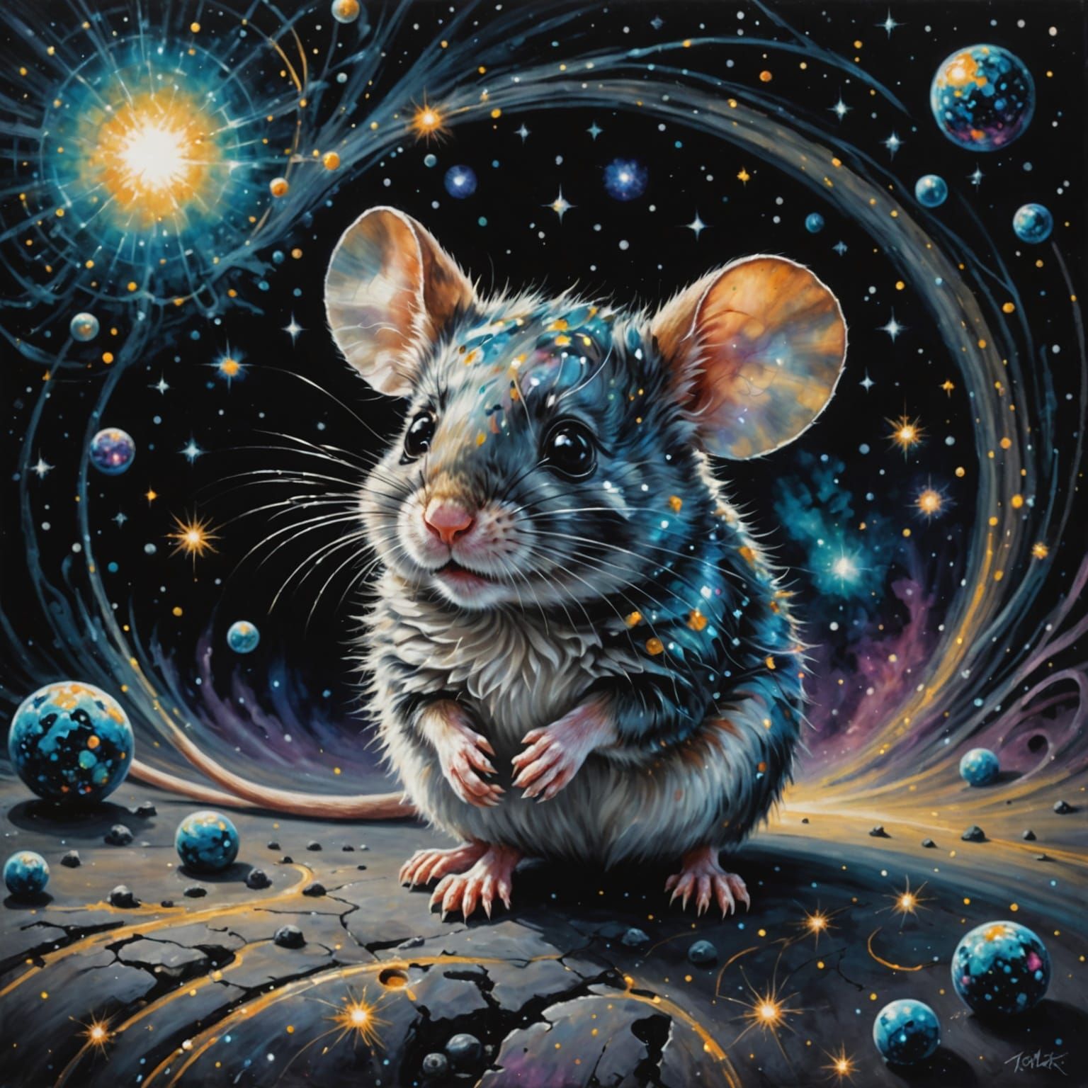 Mouse in Space: A Pre-Raphaelite Vision