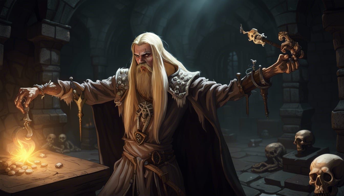 Elf Necromancer Casts Animate Dead Spell