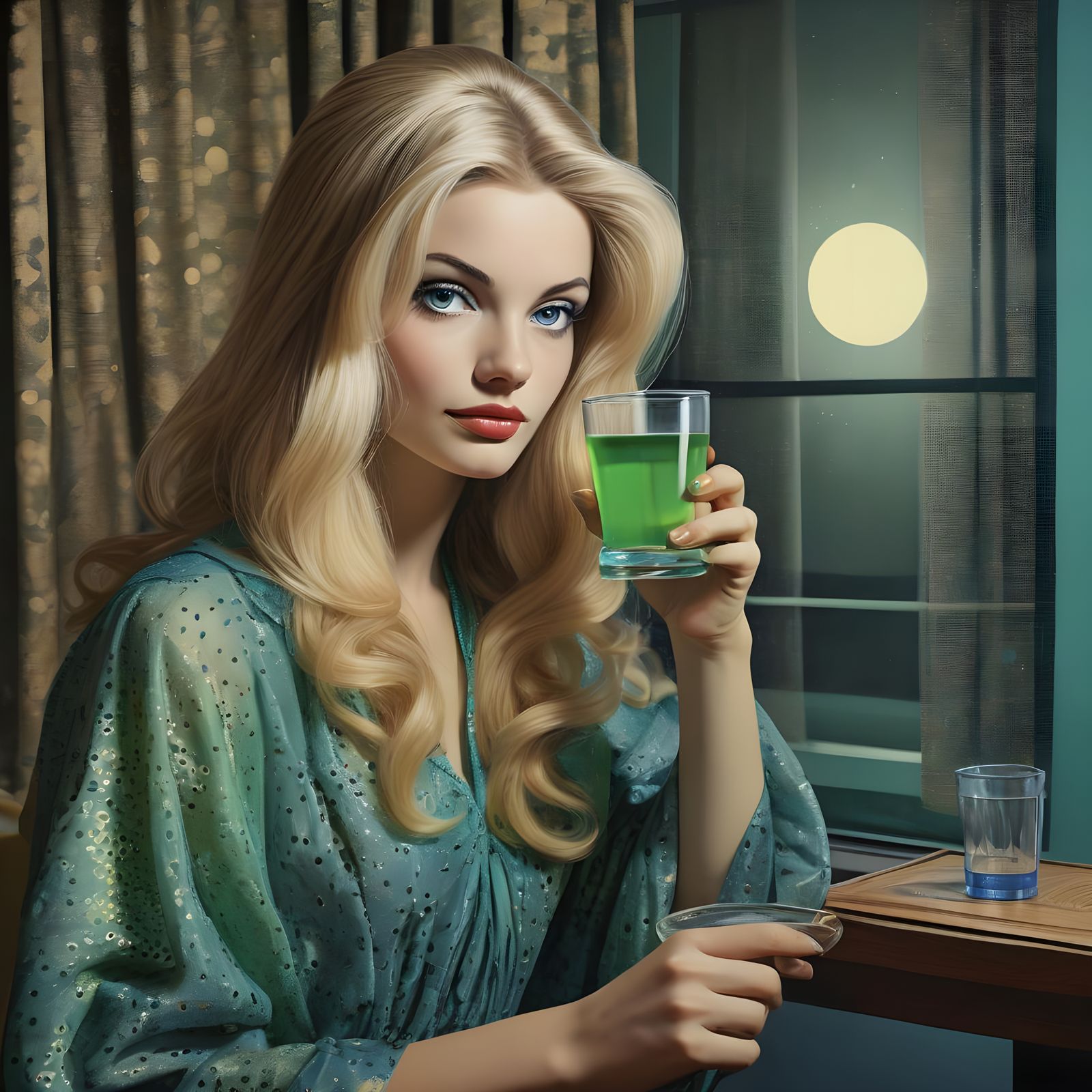 1960s Pop Art Woman Offering Drink