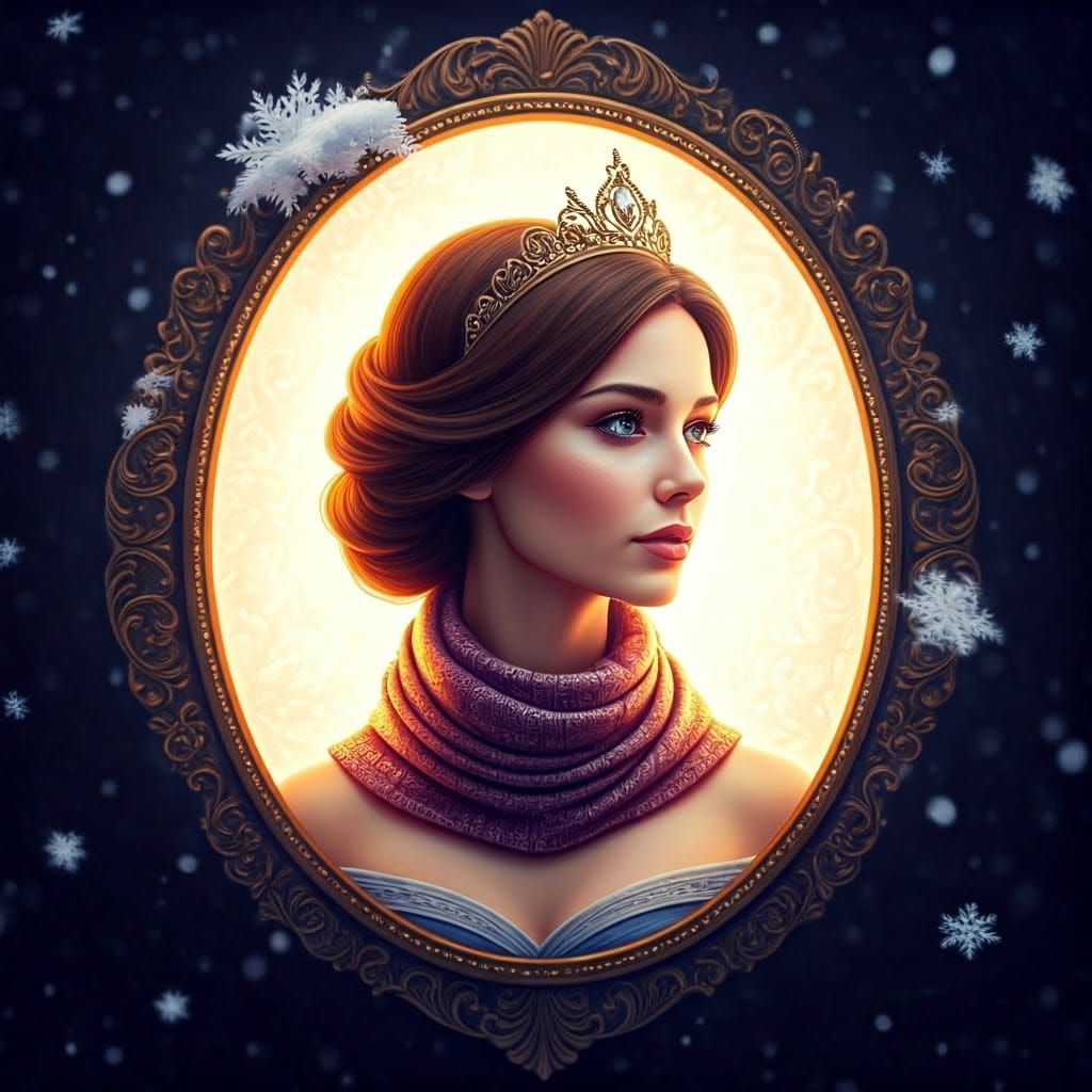 Delicate Princess in Winter Wonderland Concept Art