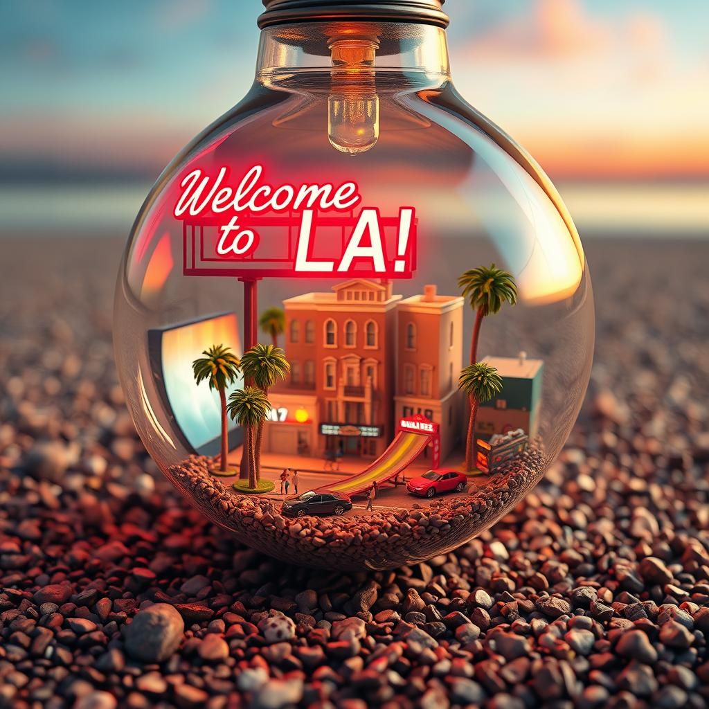 Los Angeles in a Lightbulb: Miniature Cityscape