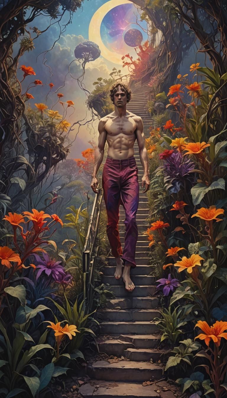 Heavenly Savannah with Astral Geometry in Fantasy Art