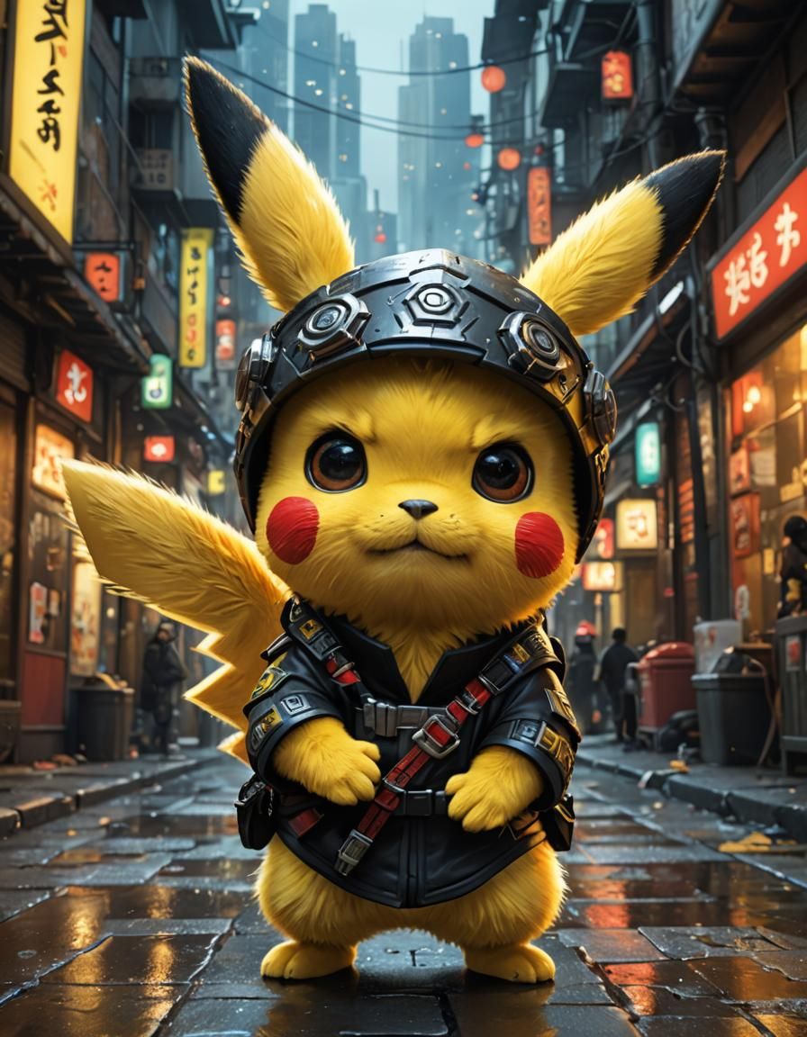 Chibi Ninja Pikachu with Intricate Details