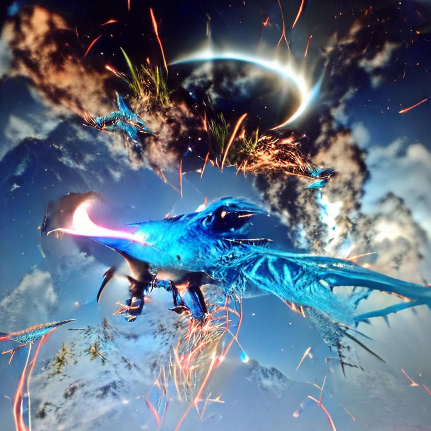 Neon Dragon Unleashes Fiery Breath