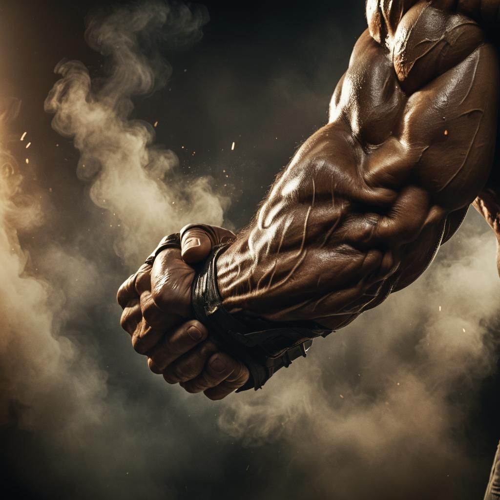 Muscular Arm Close-Up: Cinematic Film Still