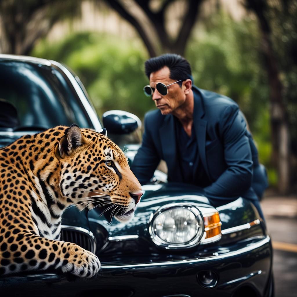 Man Rides Jaguar: Professional Photography