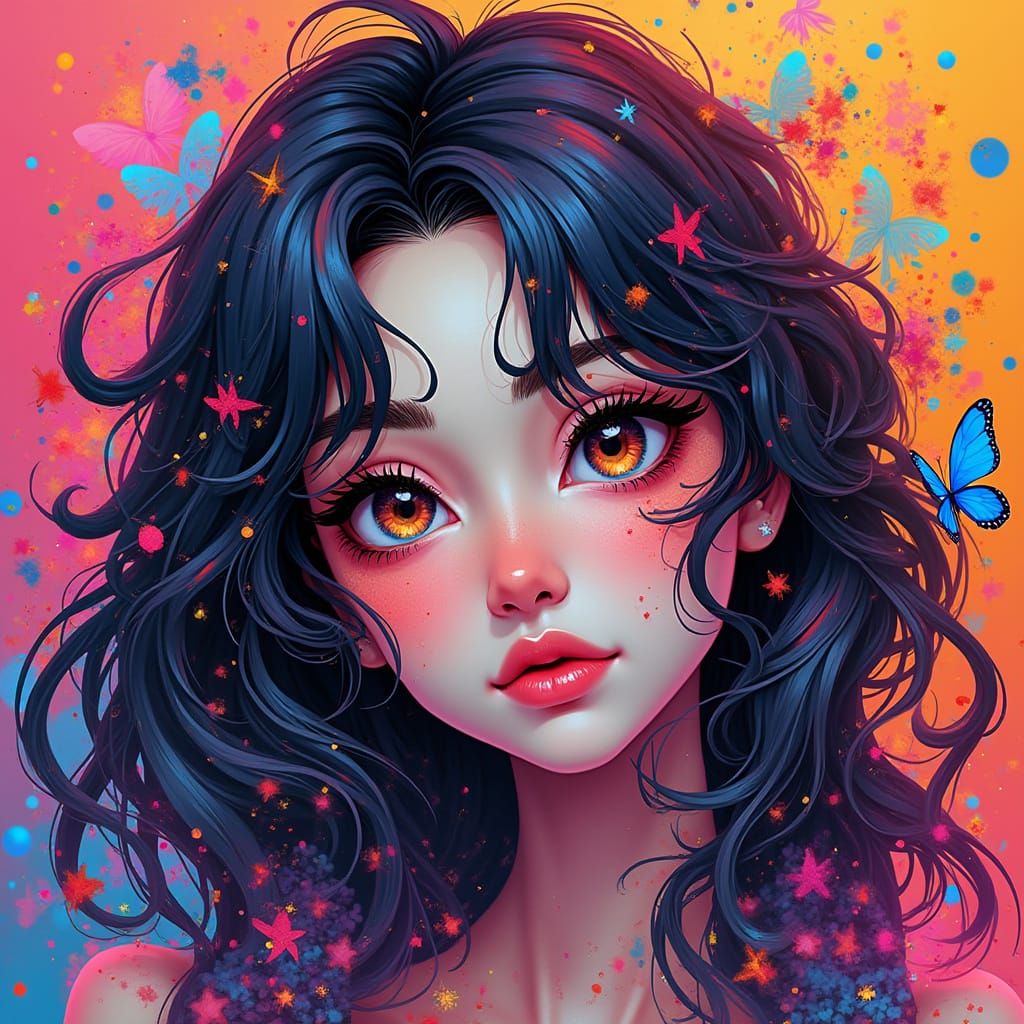 Vibrant Abstract Art Capturing Confusion and Contemplation