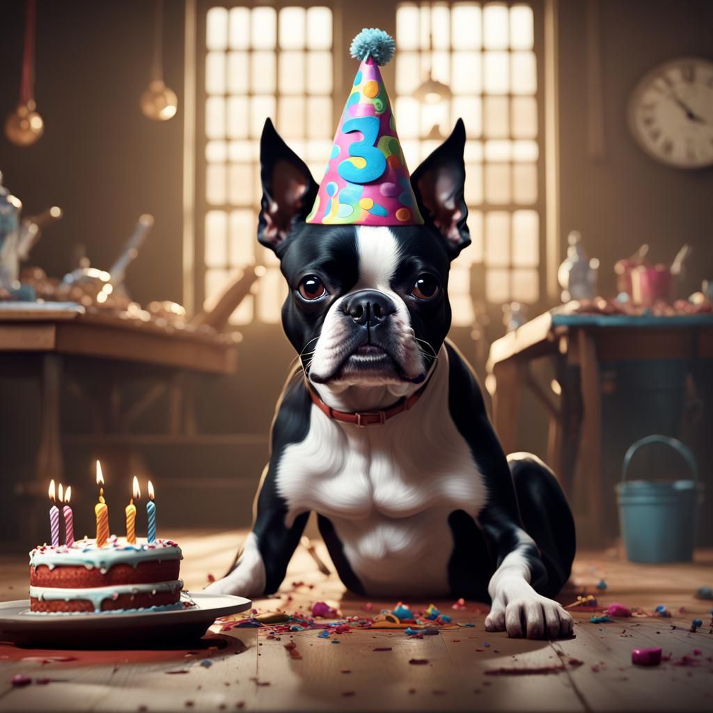 Boston Terrier in a Muted Fantasy Realm