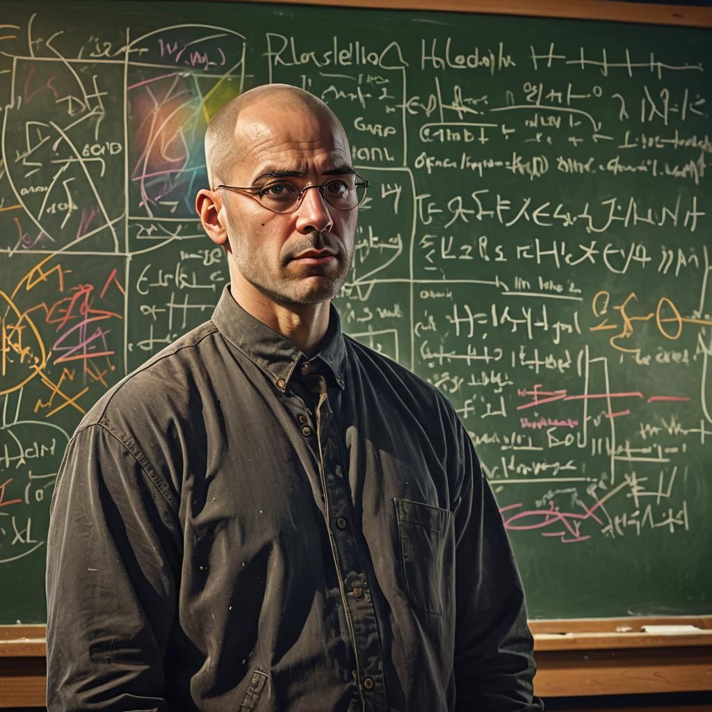 Hyperrealistic Math Teacher in a Classroom