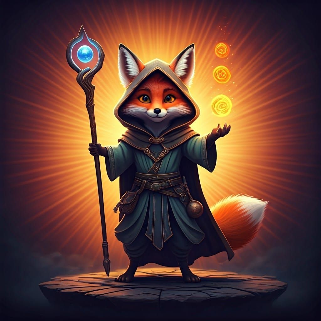 Adorable Fox Mage Master of Elemental Magic