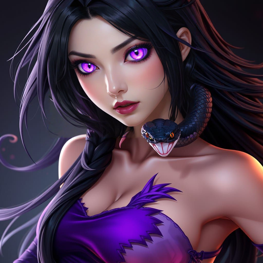 Ethereal Anime Goddess Unveils Serpentine Form