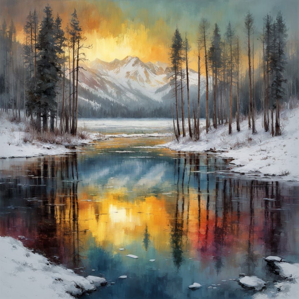 ethereal and mystical  winter landscape