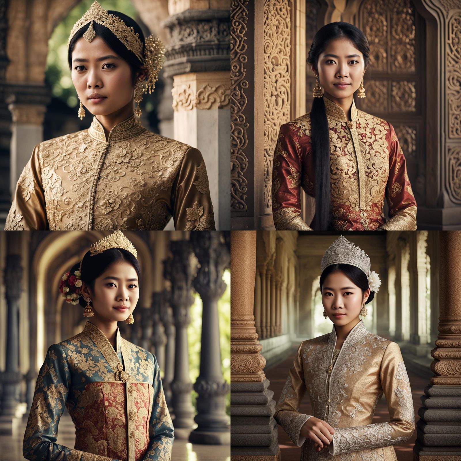 Indonesian Woman in Kebaya at Majapahit Palace