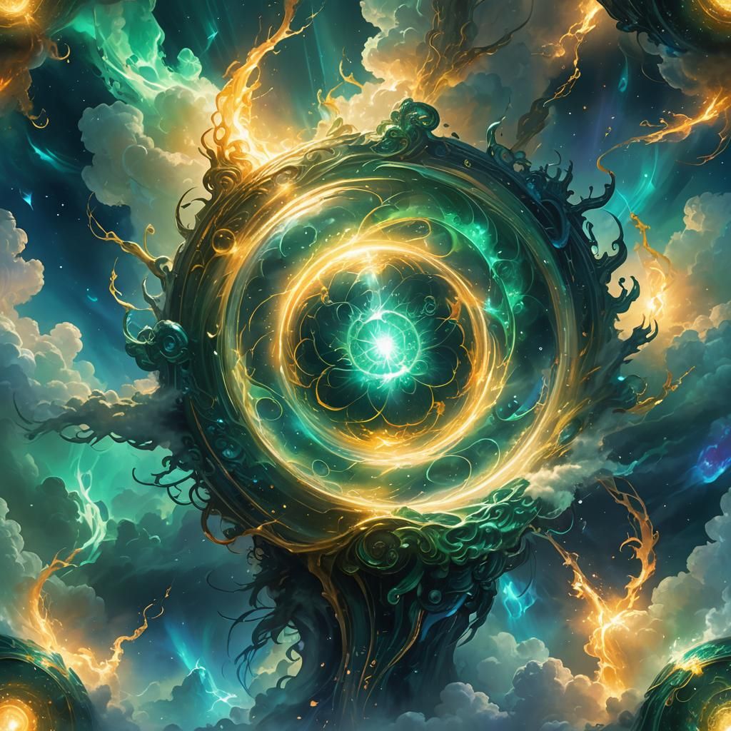 Otherworldly Glowing Ion in a Mystical Realm