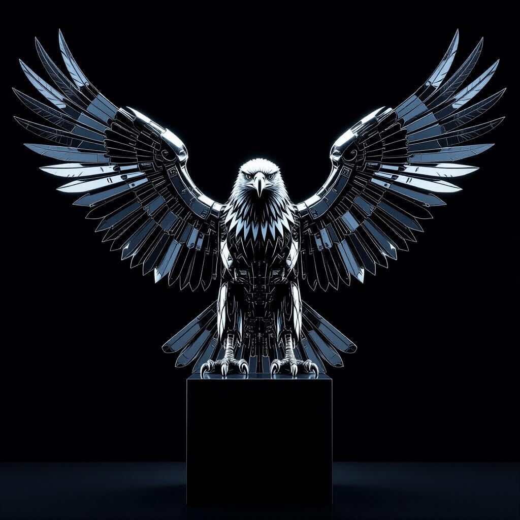 Polished Stainless Steel Mechanical Eagle in Hyperrealistic ...