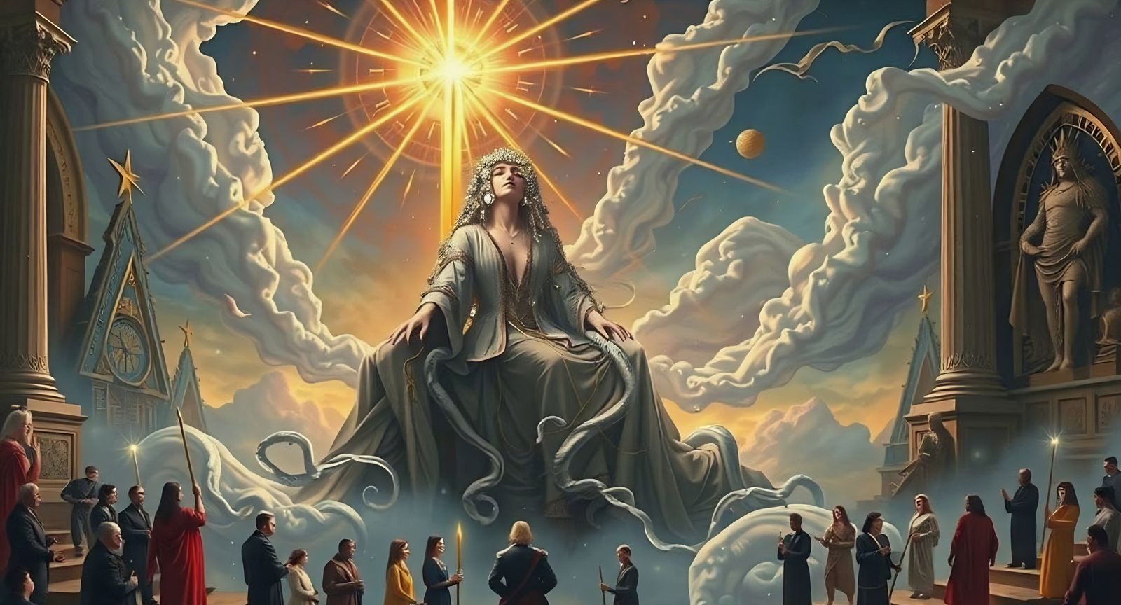 Tragic Woman's Farewell in Ethereal Light