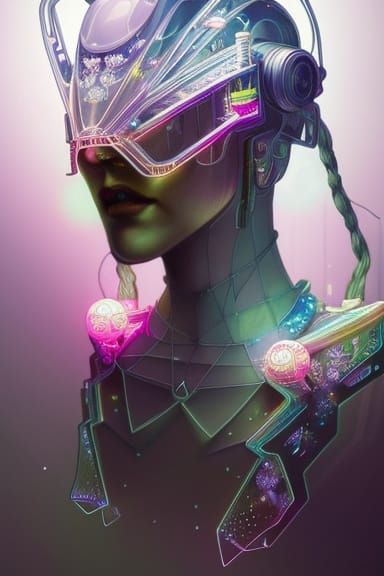 Silkpunk Mannequin Portrait with Japanese Embroidery