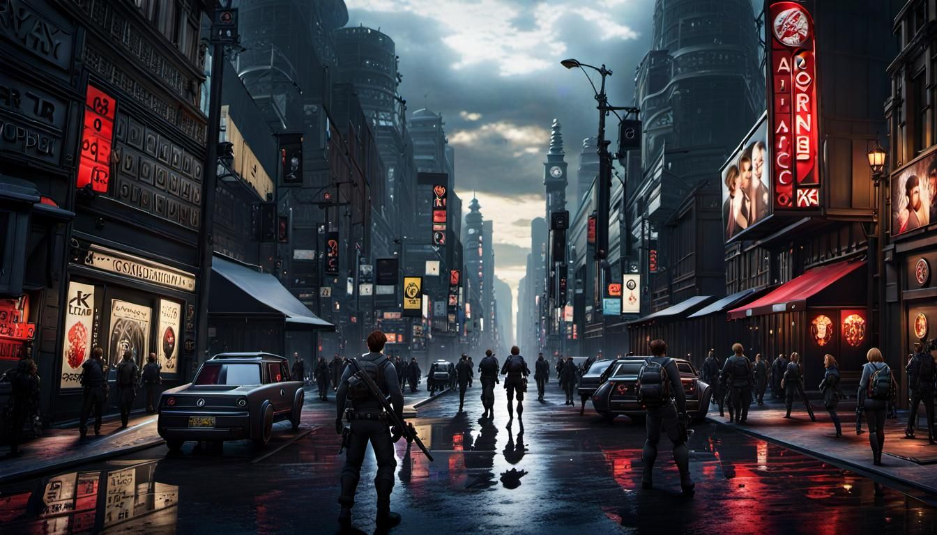 Zombie Apocalypse in Raccoon City: 3D Anime Art