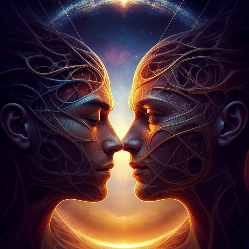 Ethereal Portraits of Two Souls in Golden Light