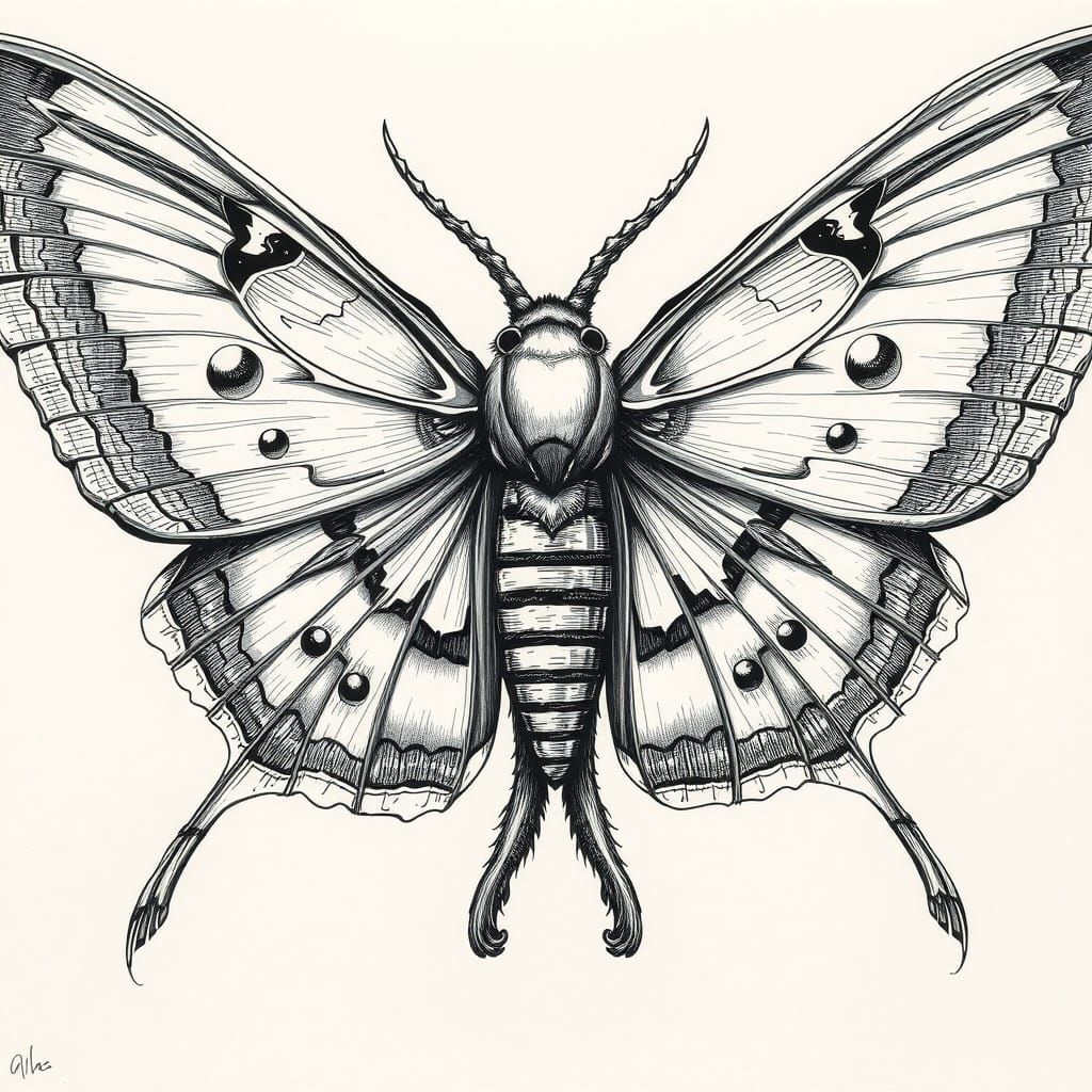 Surreal Insect Flight in Intricate Albrecht Durer Style