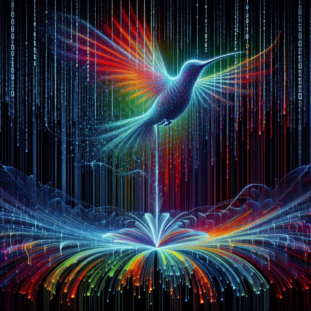 Binary Hummingbird: A Digital Dance of Nature