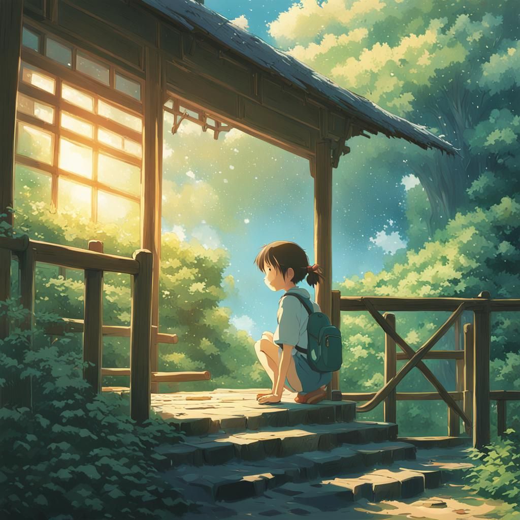 Anime Girl in Studio Ghibli Style