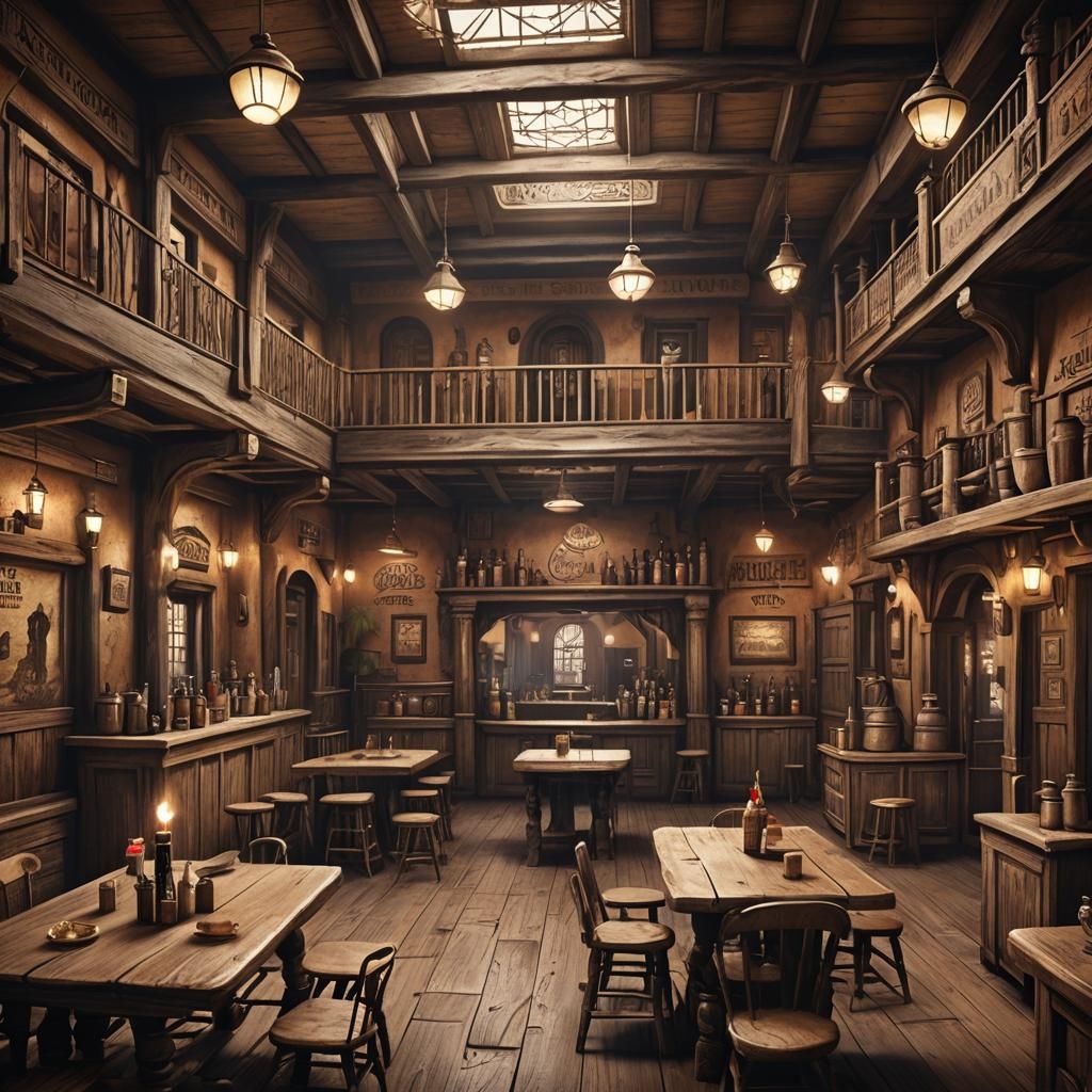 Old West Interior of Rosa's Cantina: Matte Painting