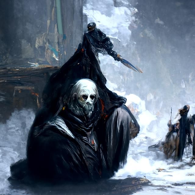 Grim Reaper Portrait in Sinister Horror Style