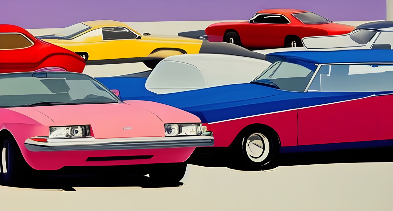 Sleek Modern Car with Wild Paint Job