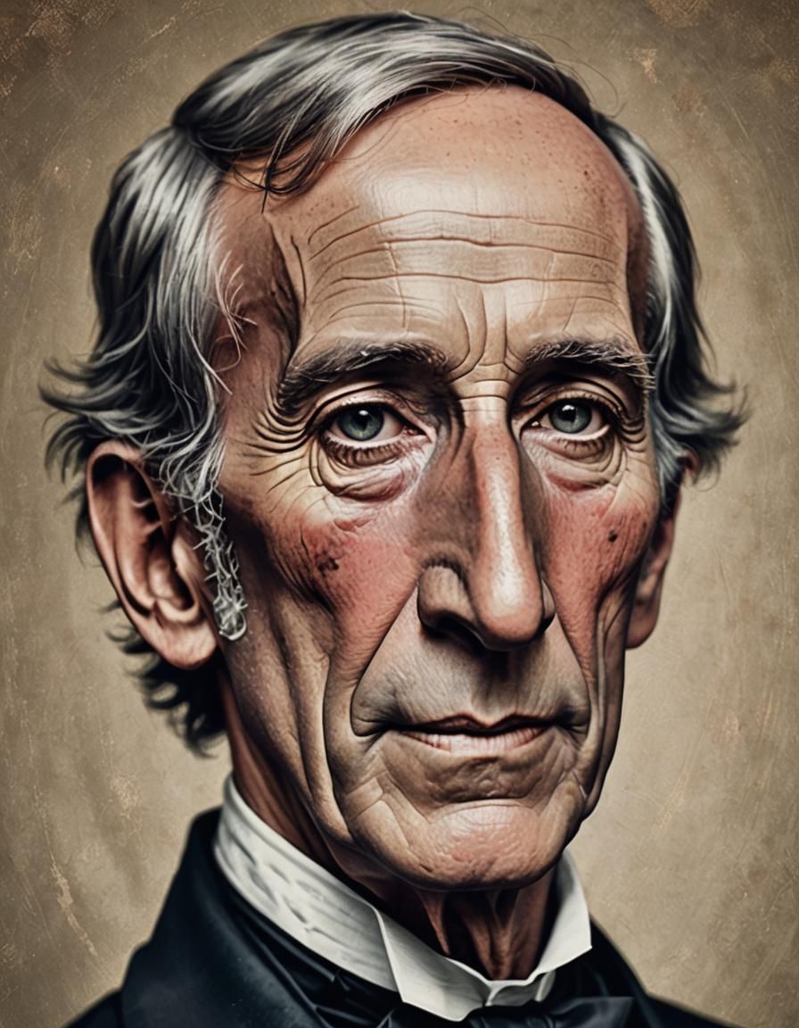 John Tyler Portrait in Realistic Color Photography