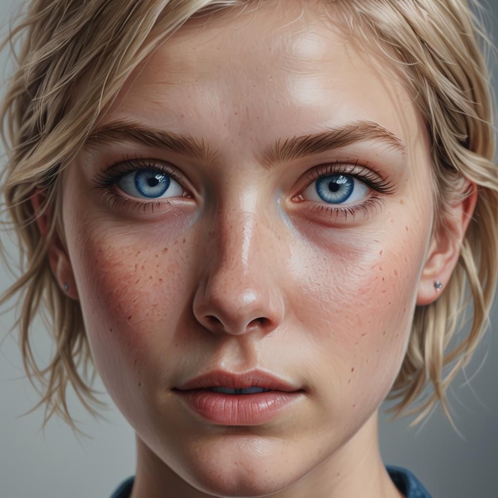 Hyperrealistic Portrait of a Blonde Woman in 8K