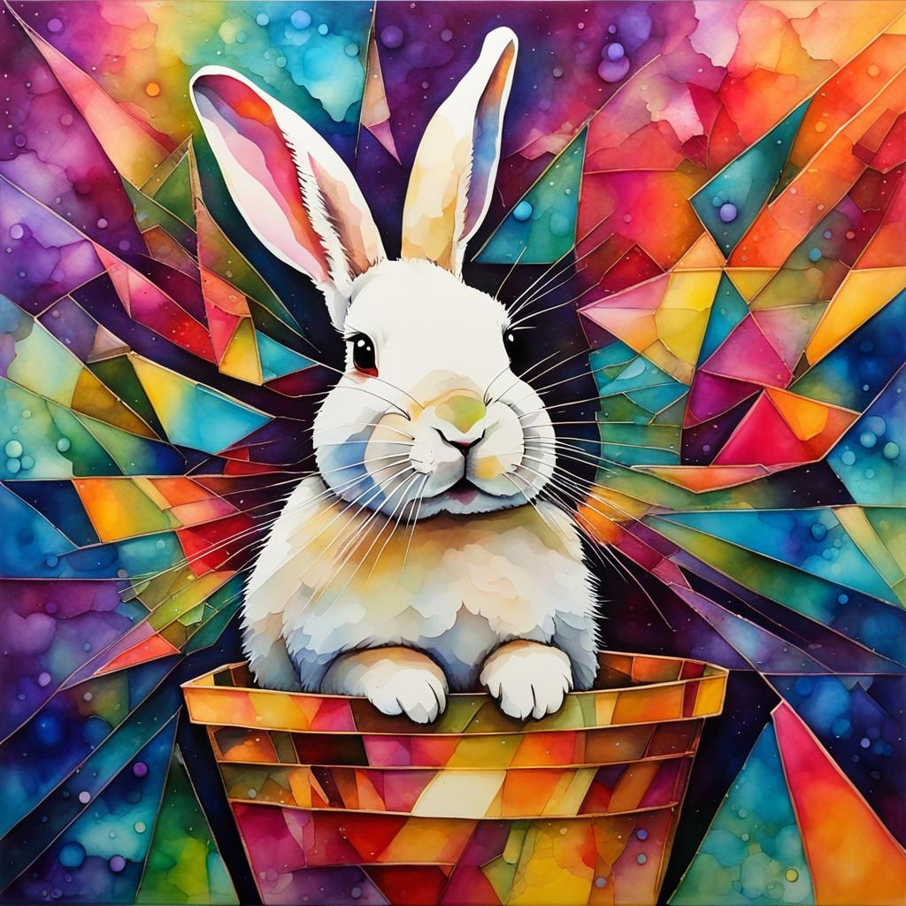 Hoppy Birthday Abstract Alcohol Ink Art