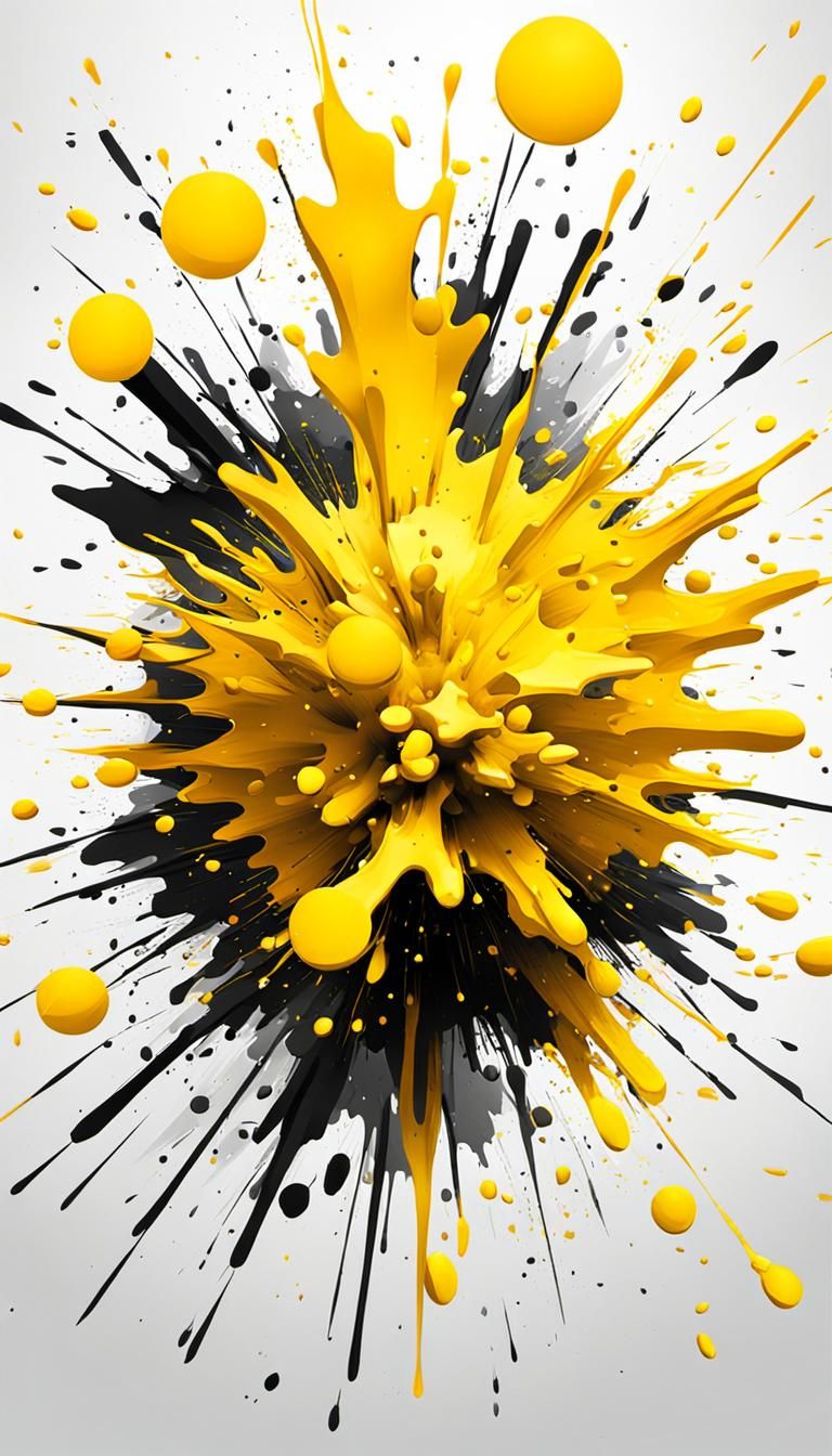 Explosive Yellow Color Splash Art