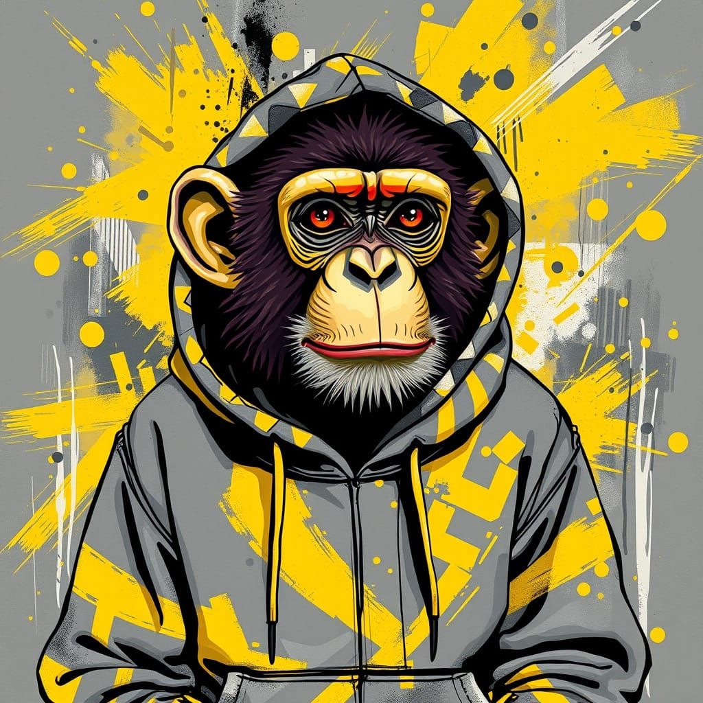 Vibrant Monkey in Pop Art Style
