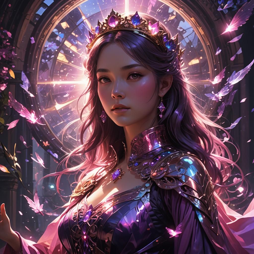 Glowing Princess Digital Illustration in Dark Fantasy Style