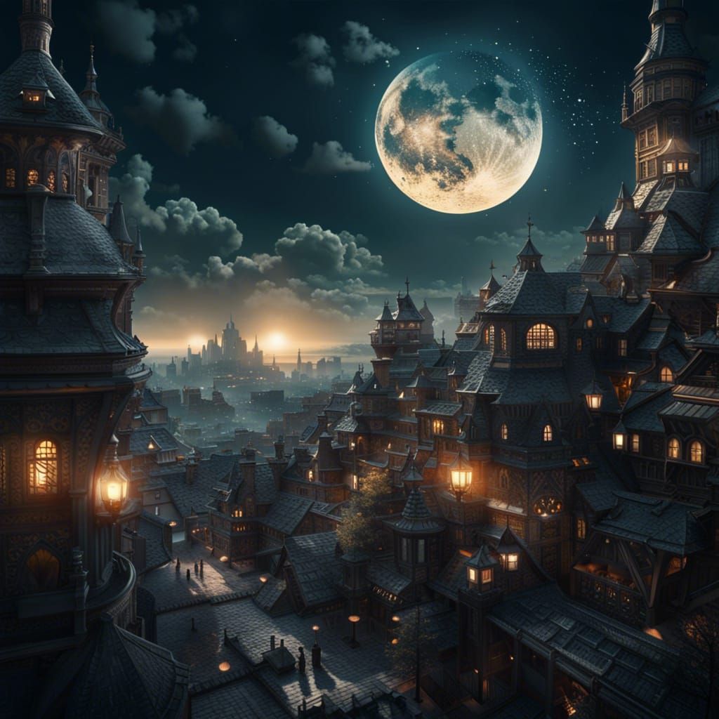 Magical Moon Digital Matte Painting