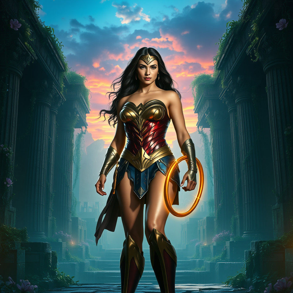 Wonder Woman in Mystical Temple Concept Art