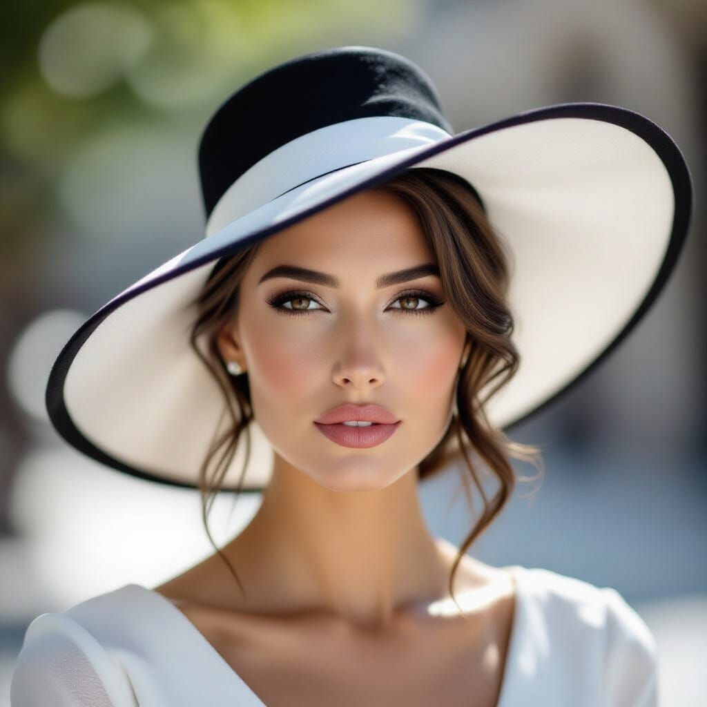 A stunning black-and-white portrait of a sophisticated woman...