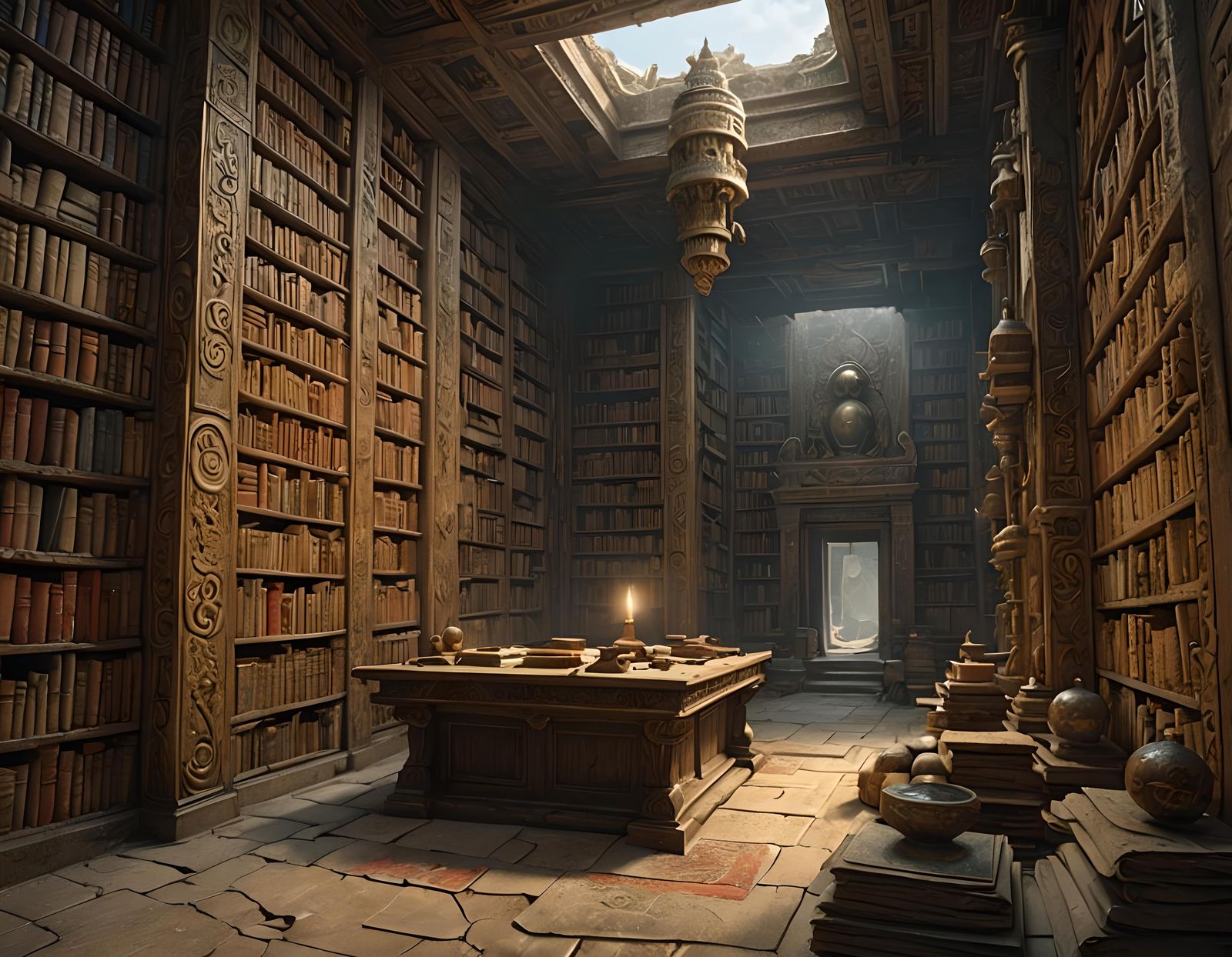 An ancient Tibetan library.