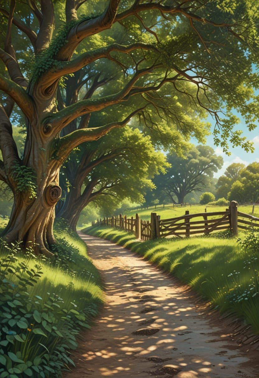 Winding Path Through Summer Countryside