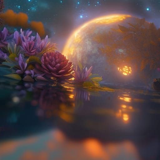 Sparkling Night Sky Digital Matte Painting