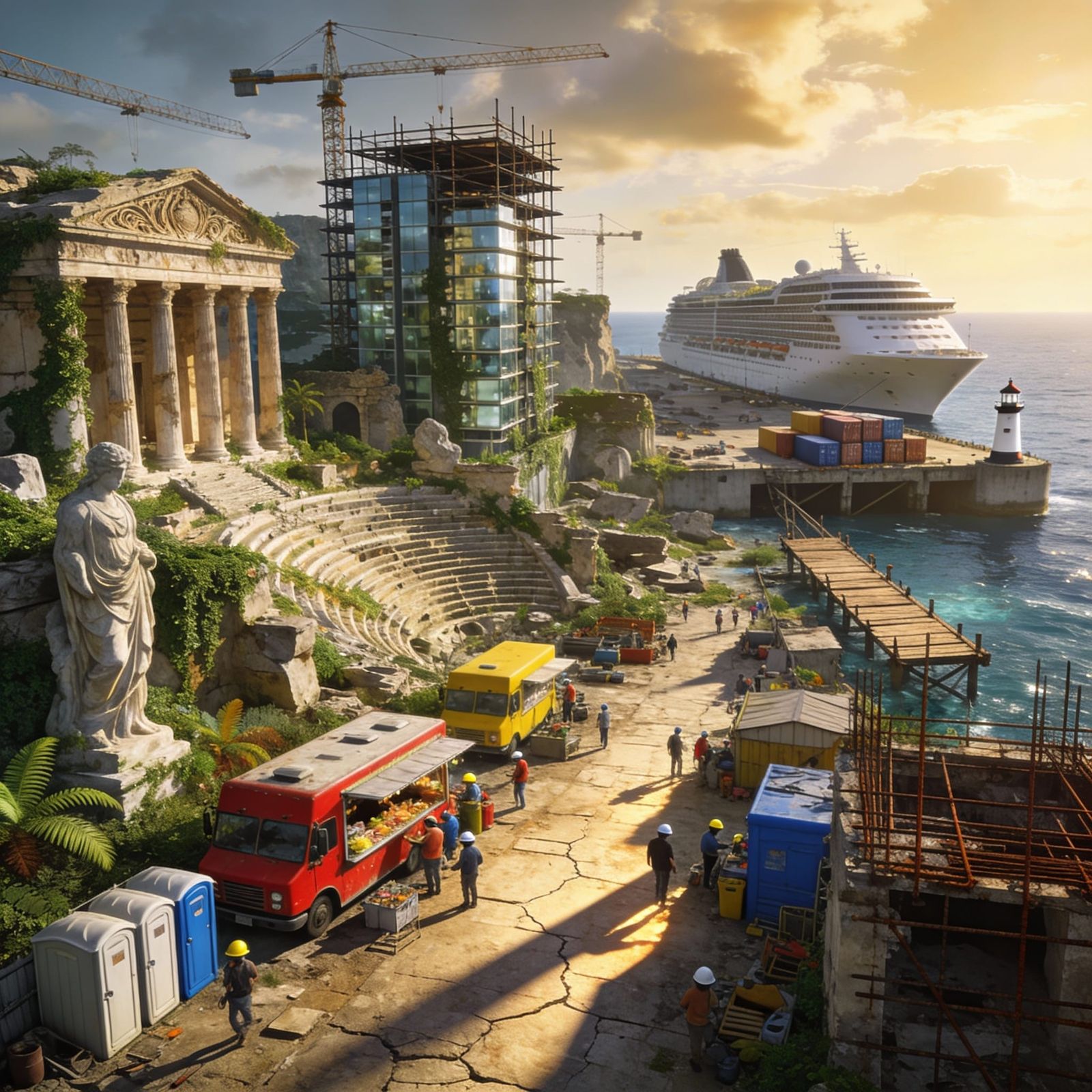 Atlantis Reborn: Ancient City Rises with Modern Life