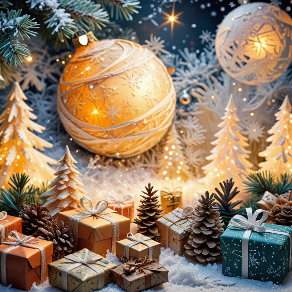 Whimsical Winter Wonderland in Textile Dreamscape