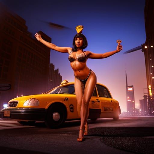 Strip Tease Dancer in Toronto Taxi at Night