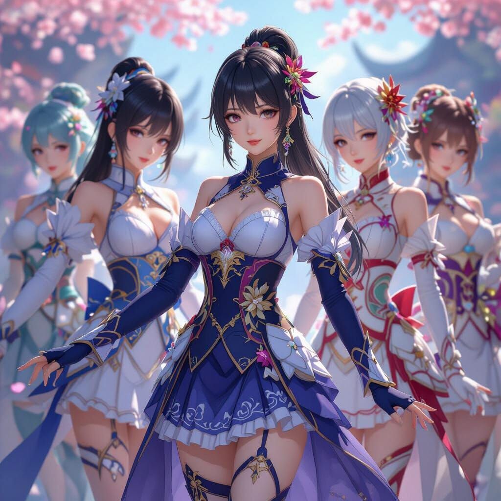 Charming Anime Women in Fantasy World