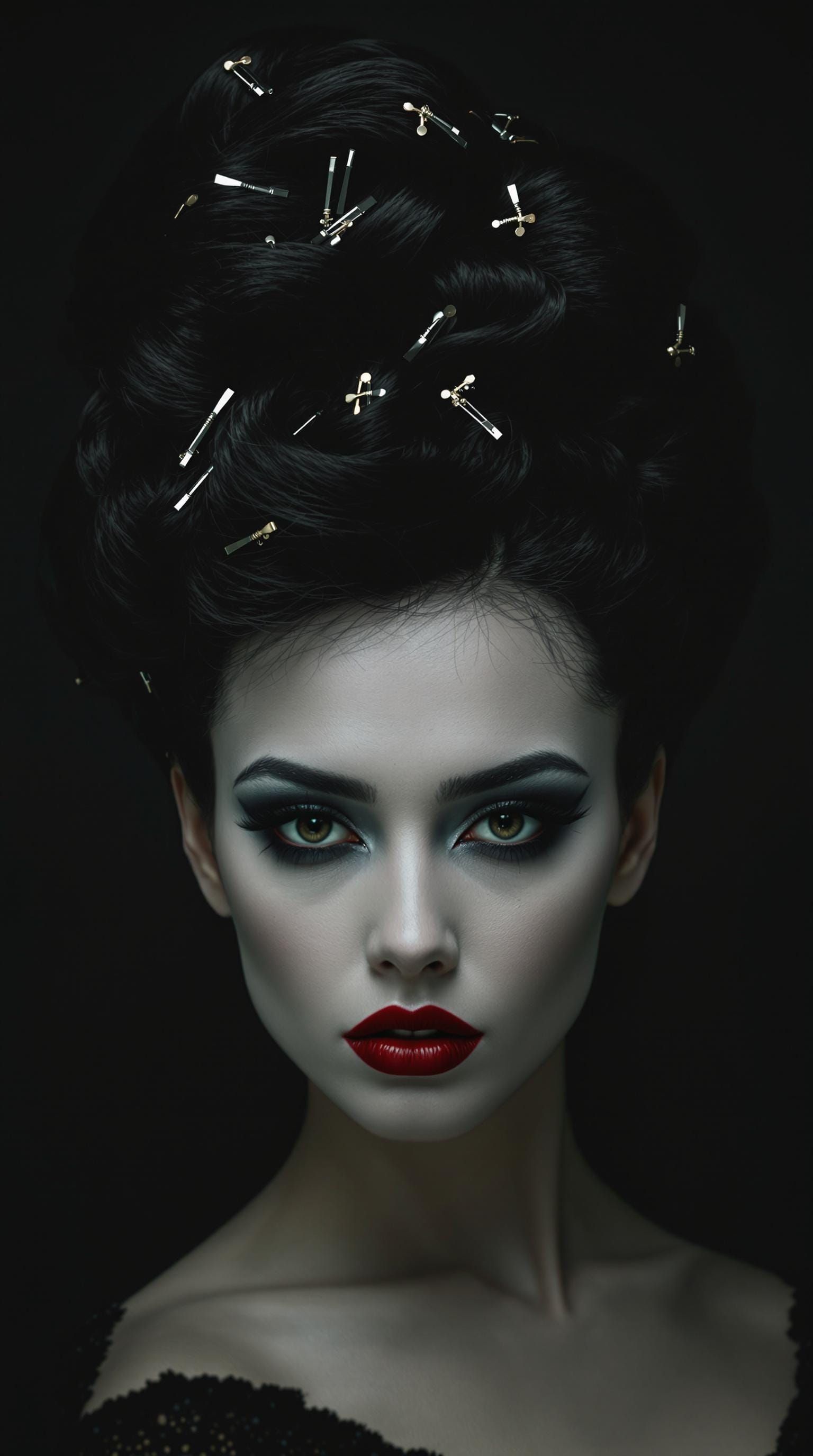 Gothic Beauty Unveiled in Dark, Victorian-Inspired Portrait