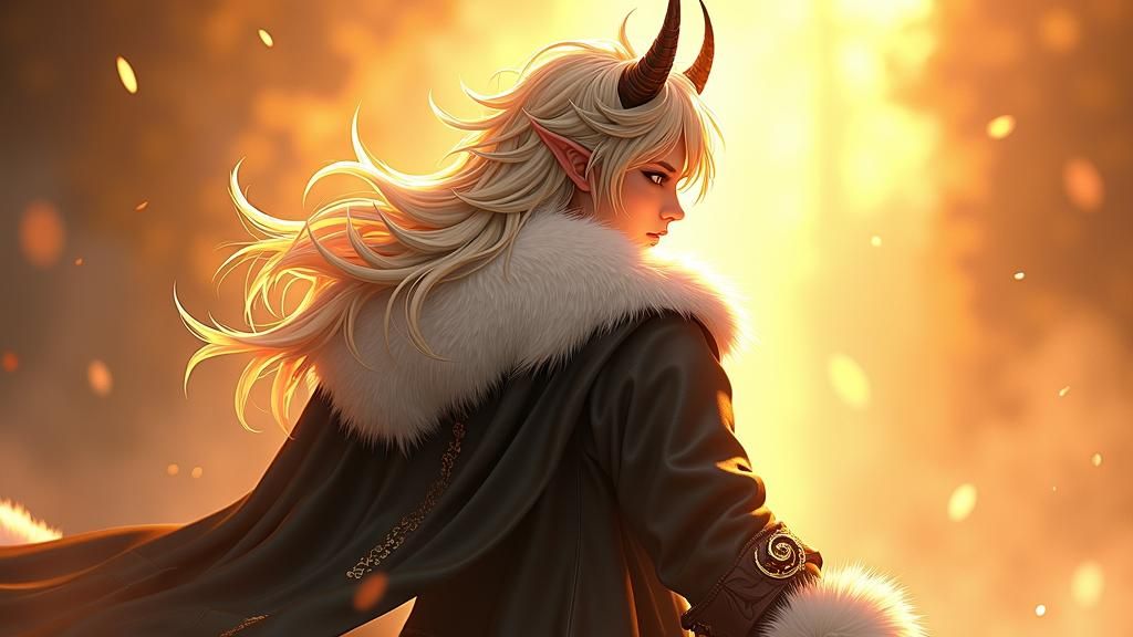 Demon in Golden Light: 3D Anime Art